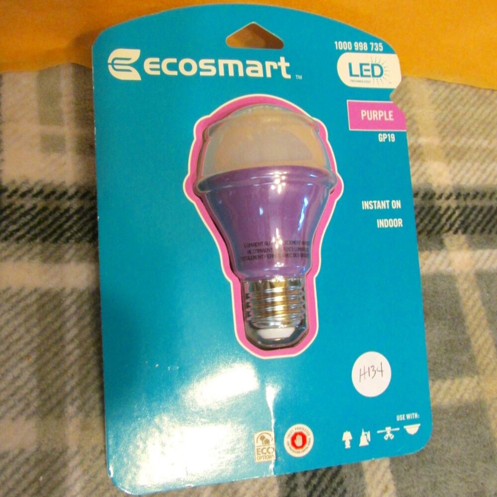 H134-Indoor Ecosmart LED Purple Light Bulb